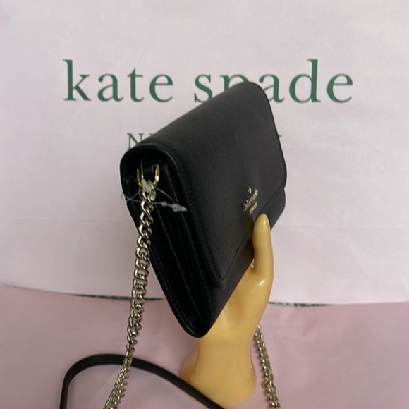 Kate Spade Chain Wallet Crossbody Clutch Black - Picture 12 of 16